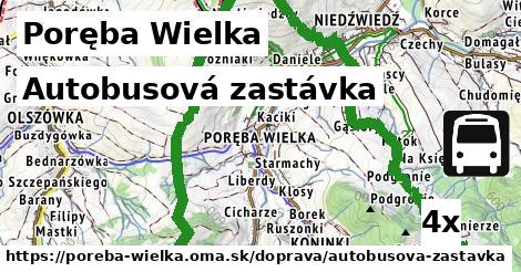 autobusová zastávka v Poręba Wielka