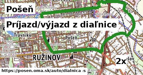 Príjazd/výjazd z diaľnice, Pošeň