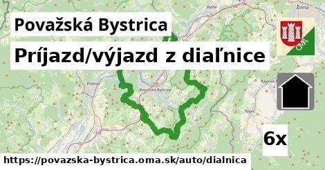 príjazd/výjazd z diaľnice v Považská Bystrica