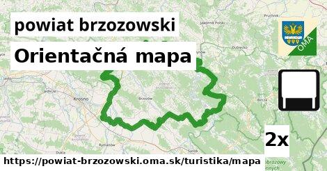 Orientačná mapa, powiat brzozowski