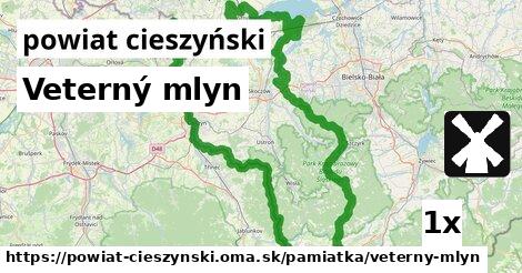 Veterný mlyn, powiat cieszyński
