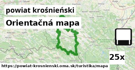 Orientačná mapa, powiat krośnieński