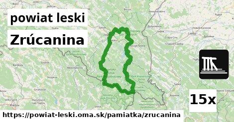 Zrúcanina, powiat leski