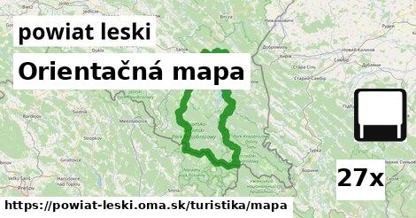 Orientačná mapa, powiat leski