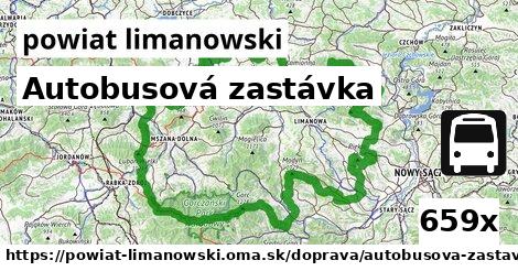 Autobusová zastávka, powiat limanowski