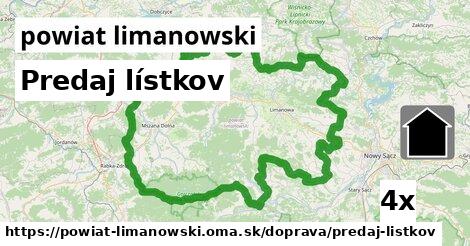 Predaj lístkov, powiat limanowski