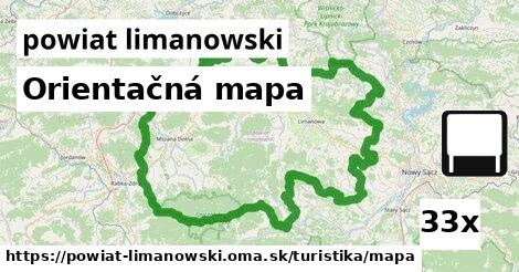 Orientačná mapa, powiat limanowski