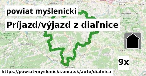 Príjazd/výjazd z diaľnice, powiat myślenicki