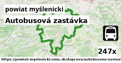 Autobusová zastávka, powiat myślenicki