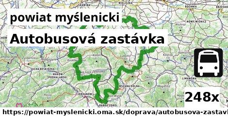 Autobusová zastávka, powiat myślenicki