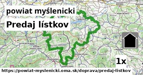 Predaj lístkov, powiat myślenicki