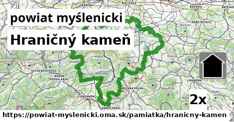 Hraničný kameň, powiat myślenicki