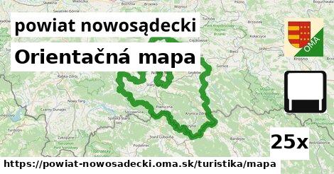 Orientačná mapa, powiat nowosądecki