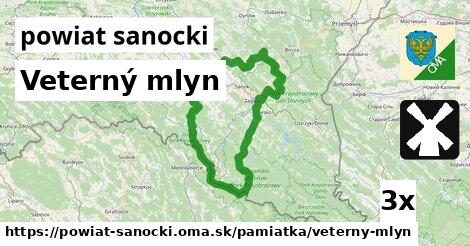 Veterný mlyn, powiat sanocki