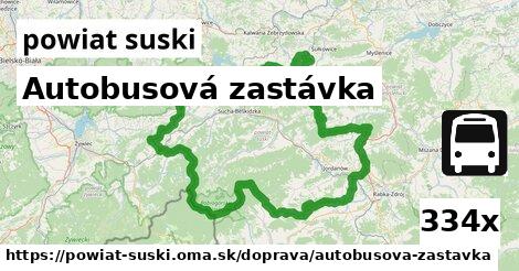 Autobusová zastávka, powiat suski