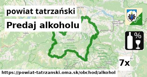 Predaj alkoholu, powiat tatrzański