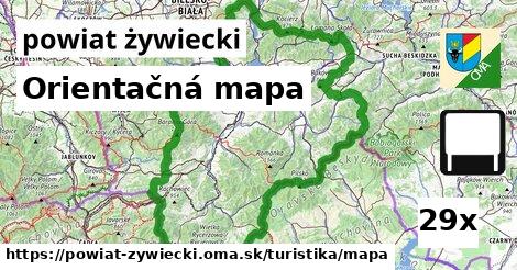 Orientačná mapa, powiat żywiecki