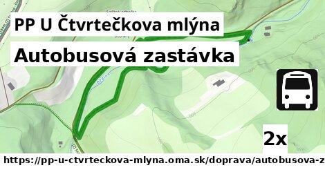 autobusová zastávka v PP U Čtvrtečkova mlýna