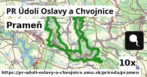 Prameň, PR Údolí Oslavy a Chvojnice