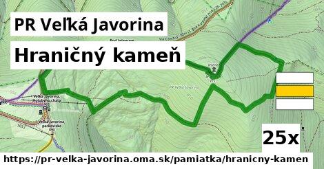hraničný kameň v PR Veľká Javorina