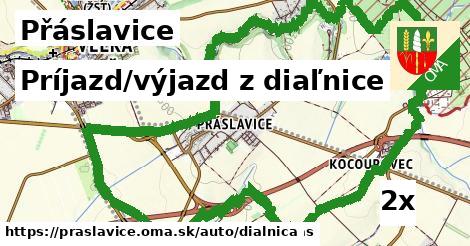 Príjazd/výjazd z diaľnice, Přáslavice