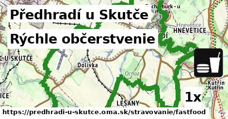 rýchle občerstvenie v Předhradí u Skutče