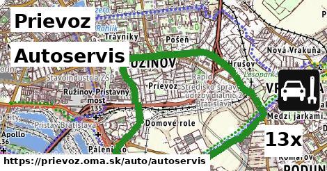 Autoservis, Prievoz