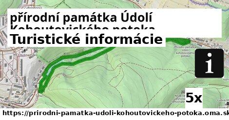 Turistické informácie, přírodní památka Údolí Kohoutovického potoka