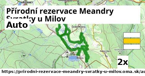 auto v Přírodní rezervace Meandry Svratky u Milov