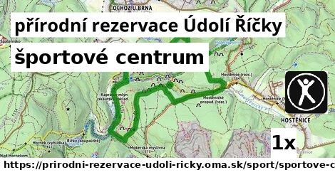 športové centrum, přírodní rezervace Údolí Říčky