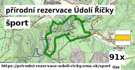 šport v přírodní rezervace Údolí Říčky