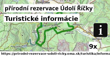 Turistické informácie, přírodní rezervace Údolí Říčky