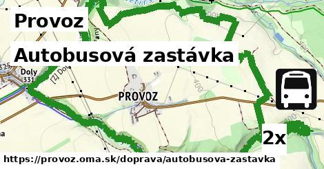 autobusová zastávka v Provoz