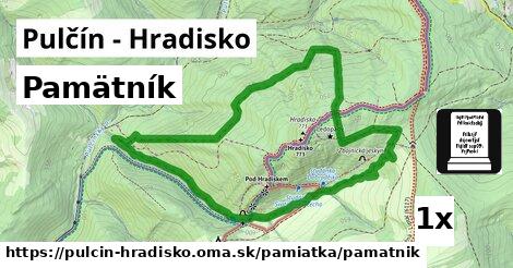 pamätník v Pulčín - Hradisko