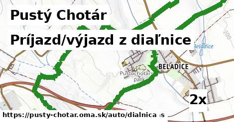 príjazd/výjazd z diaľnice v Pustý Chotár