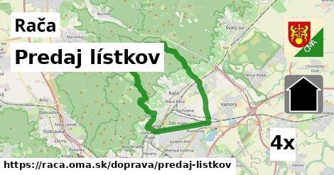 Predaj lístkov, Rača