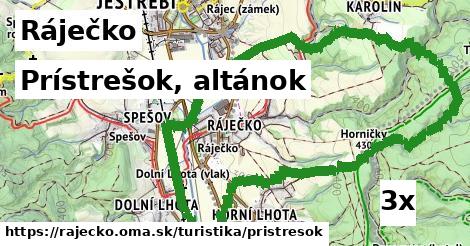 Prístrešok, altánok, Ráječko