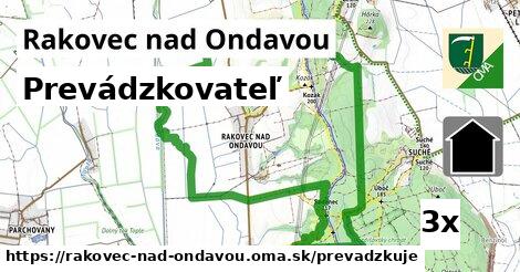 prevádzkovateľ v Rakovec nad Ondavou