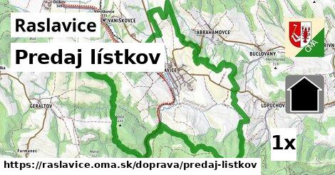 Predaj lístkov, Raslavice