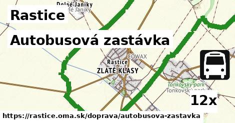 autobusová zastávka v Rastice