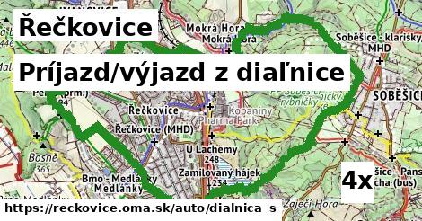 Príjazd/výjazd z diaľnice, Řečkovice