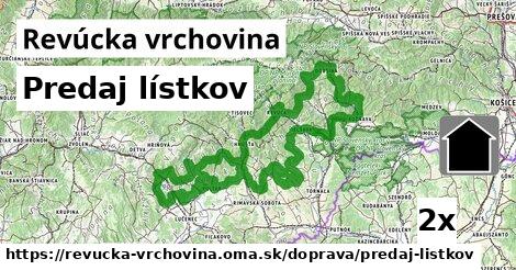 Predaj lístkov, Revúcka vrchovina