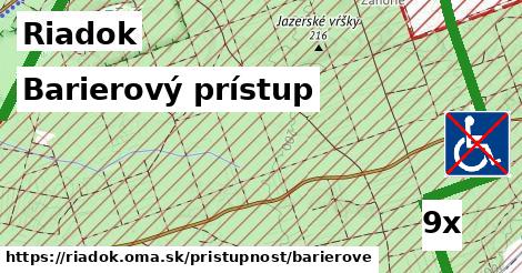 barierový prístup v Riadok