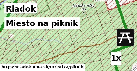 miesto na piknik v Riadok