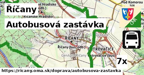 autobusová zastávka v Říčany