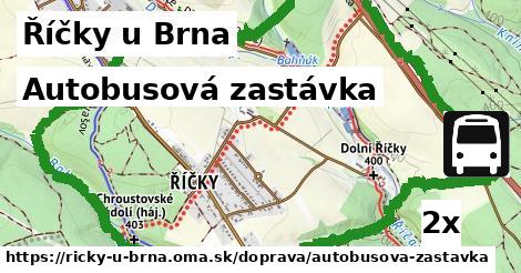 autobusová zastávka v Říčky u Brna