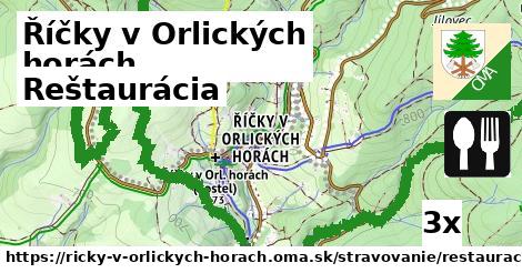 Reštaurácia, Říčky v Orlických horách