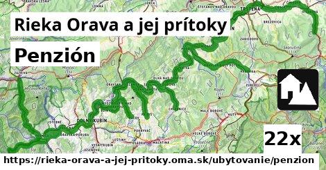 Penzión, Rieka Orava a jej prítoky