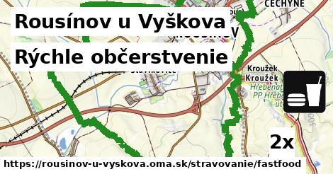 rýchle občerstvenie v Rousínov u Vyškova