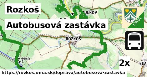 autobusová zastávka v Rozkoš